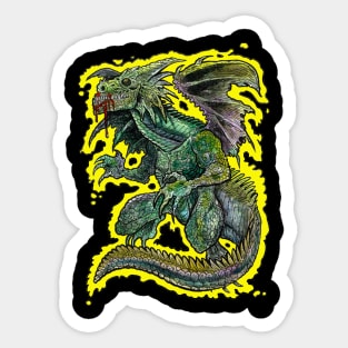 Zombie Fire Dragon Sticker